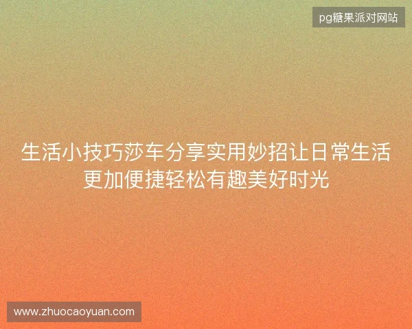 生活小技巧莎车分享实用妙招让日常生活更加便捷轻松有趣美好时光
